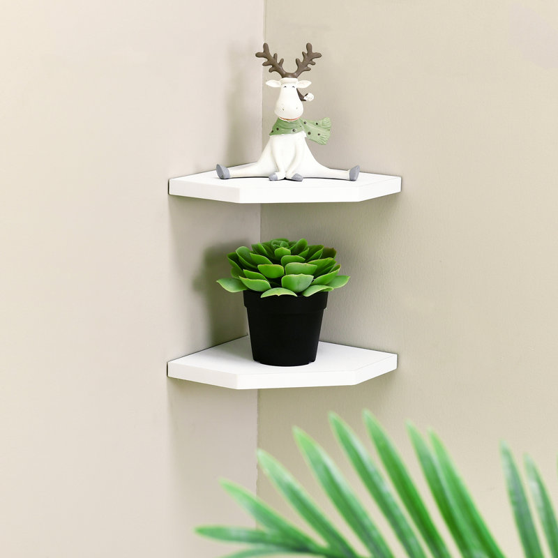 2 Piece Corner Shelf, 1.2" H x 7" W x  7" D