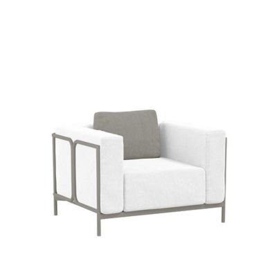 Duval Outdoor Lounge Chair, Ivory Cushion/Tan Frame