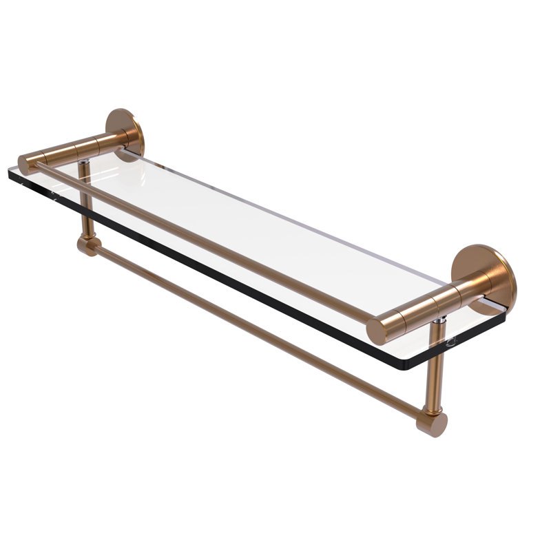 Ballenas Bracket Shelf with Towel Bar, Brushed Bronze, 5'' H X 22'' W X 5.5'' D