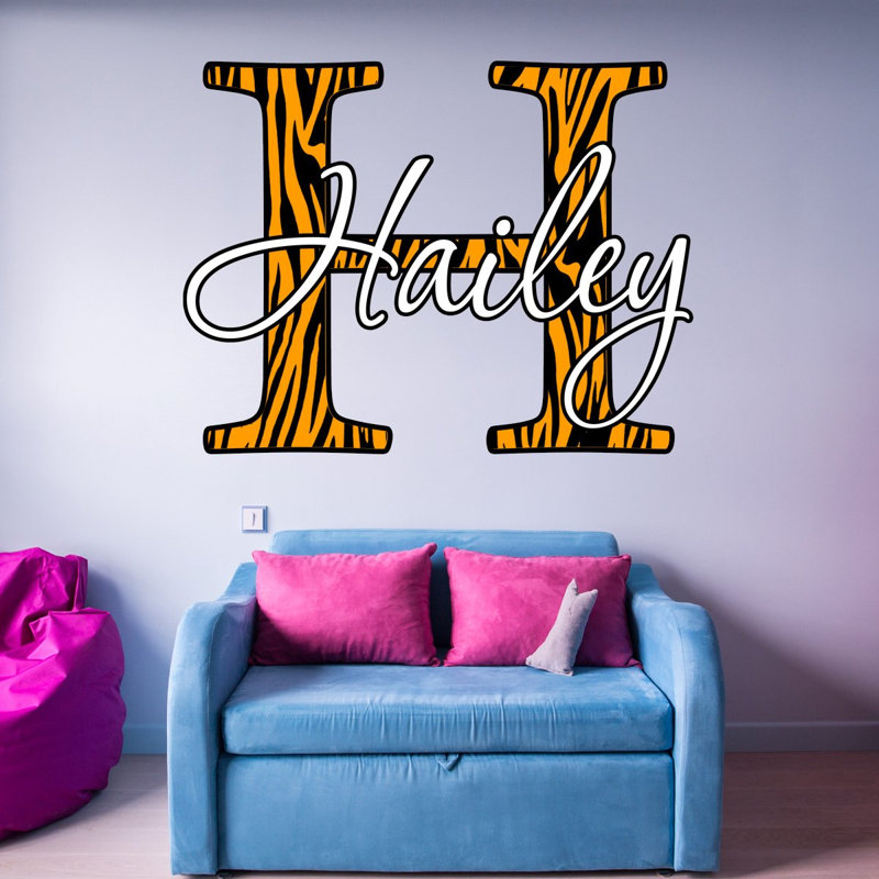 Text & Numbers Wall Decal, 14" H x 14" W x 0.01" D, Yes, Orange
