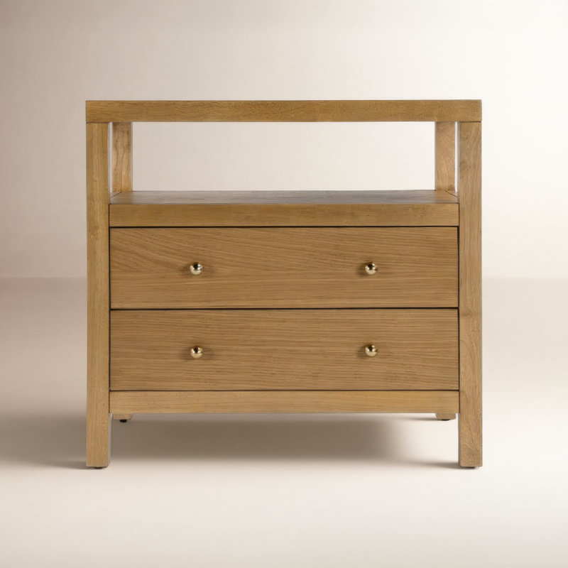 Celine 28" 2-Drawer Nightstand, Natural