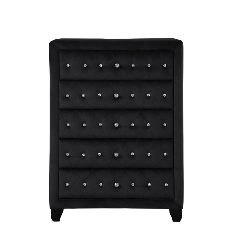 Rausch 5 Drawer 36'' W Chest, Black