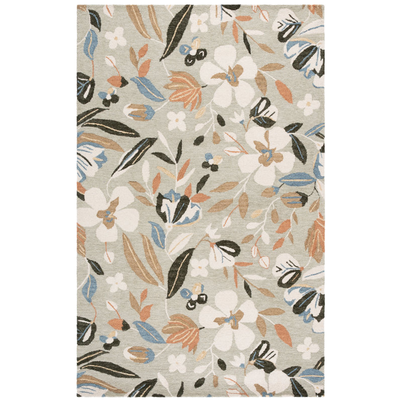 Jardin Hand Tufted Wool;Cotton Floral Indoor Rug, 6'-0" x 6'-0" Round