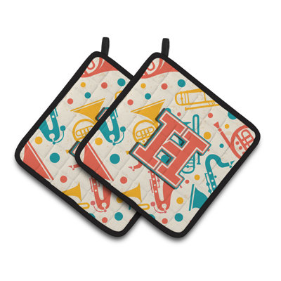 Instruments de musique rétro Potholder