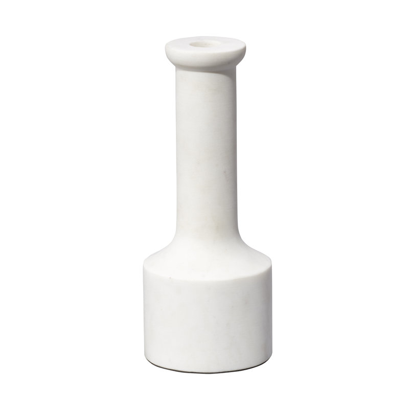 White Marble Contemporary Candlestick Set of 2