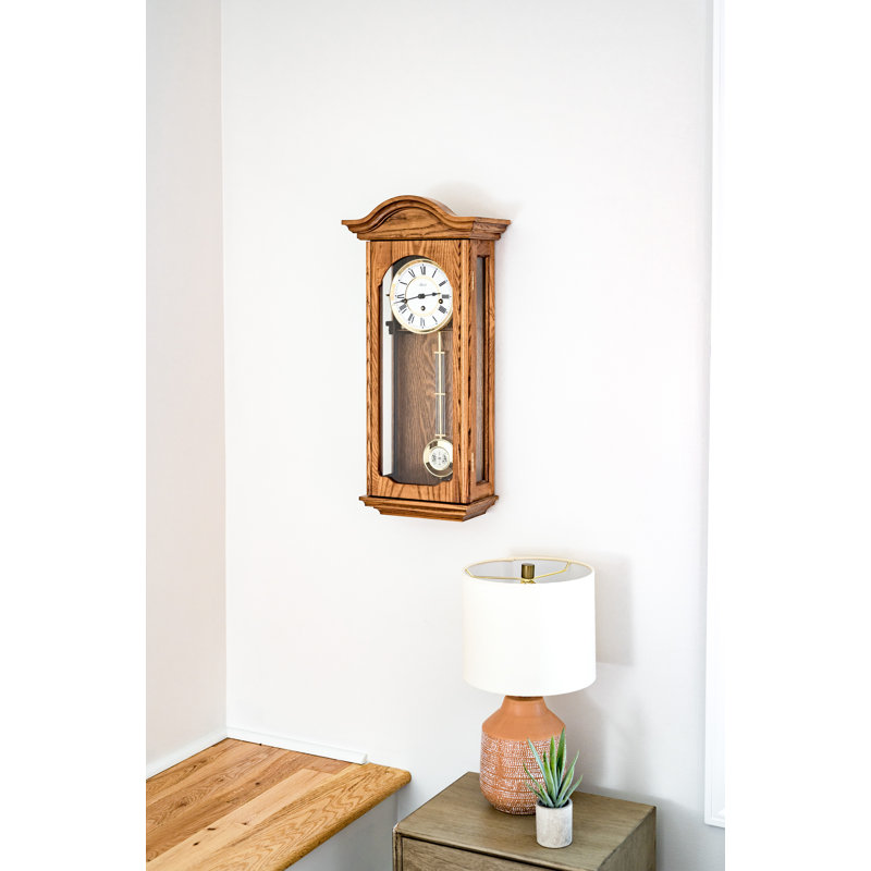Brooke Wood Pendulum Wall Clock, Cherry