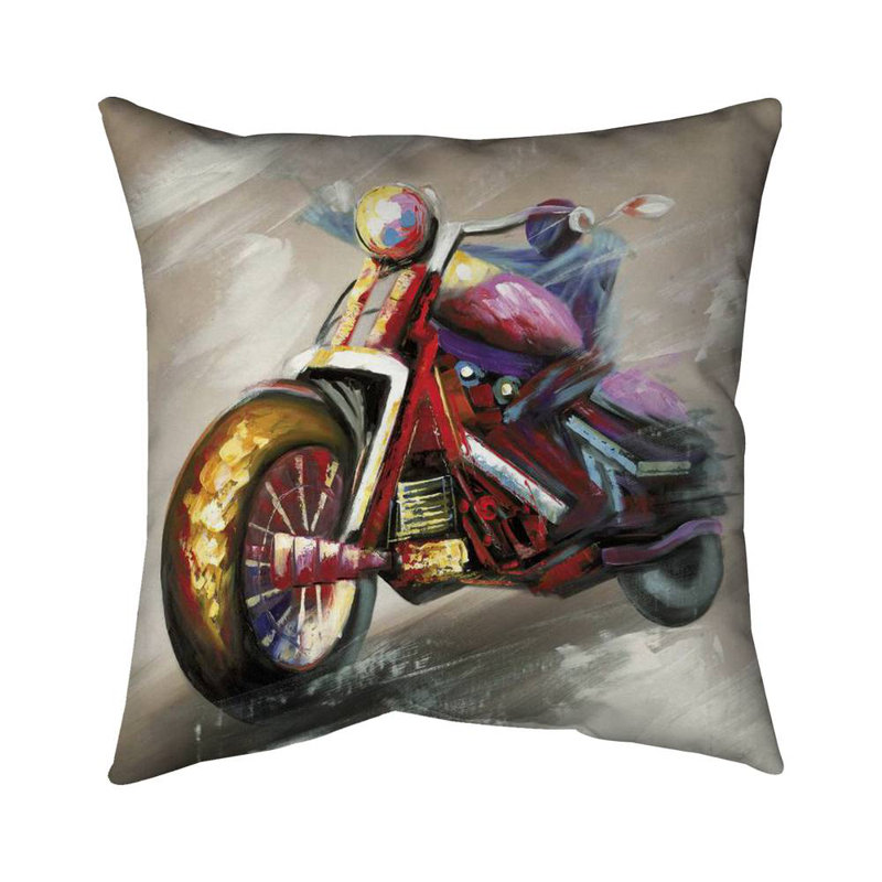 Abstract motorcycle - 26"x26" Throw pillow - Poly twill - Print on demand