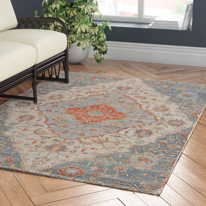 Gloucester Oriental Area Rug, Rectangle 3'3" x 5'3", Blue/Red