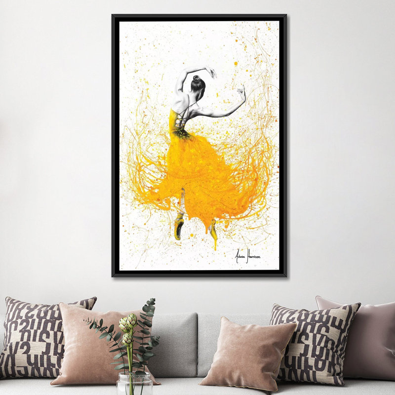 «Daisy Dance» par Ashvin Harrison - impression, Aucun mat, H 60 po x l 40po x P 1,5 po, Toile avec cadre noir