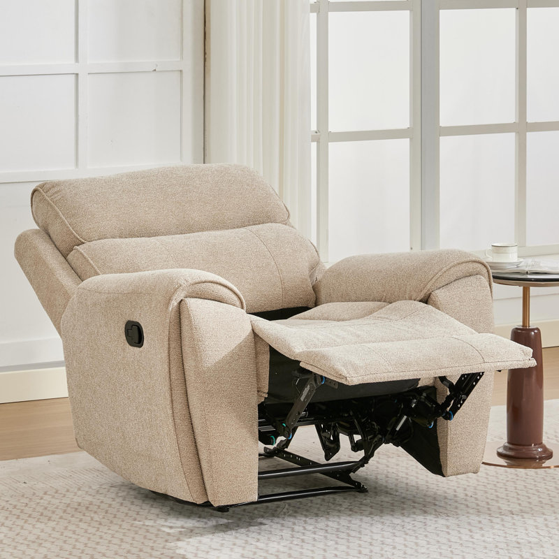 Adjustable Manual Reclining Living Room Chair, Beige