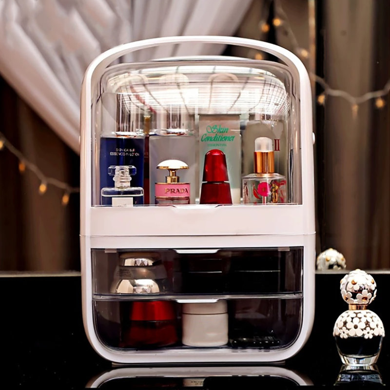 Baelyn Plastic Makeup Organiser, Crystal Pink