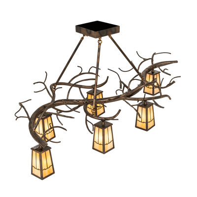 6 - Light Dimmable Geometric Chandelier