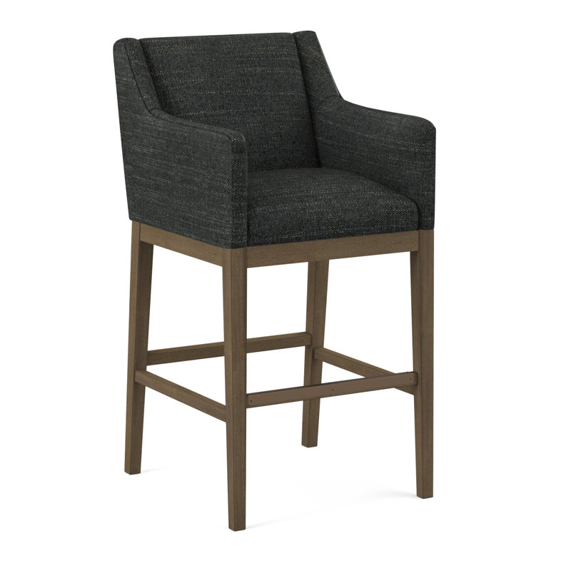 Upholstered Stool, Evolution Silver Fox, Weathered Gray
