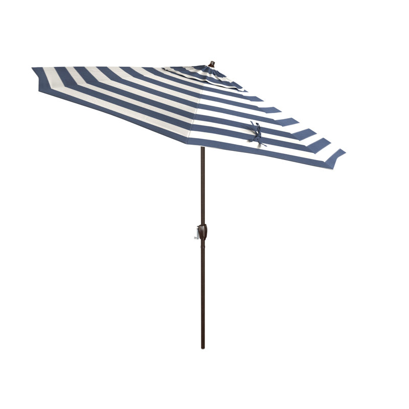 Parasol de marché 108 po Stevie, Navy White Cabana Stripe