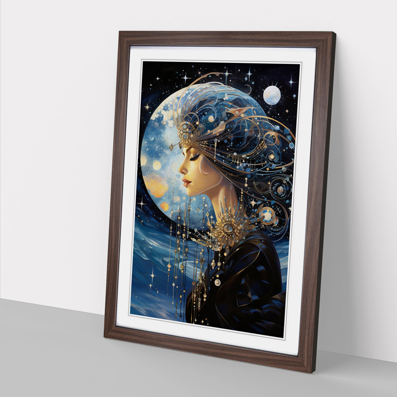 Single Picture Frame Print on Wood, 46cm H x 34cm W, Walnut Framed