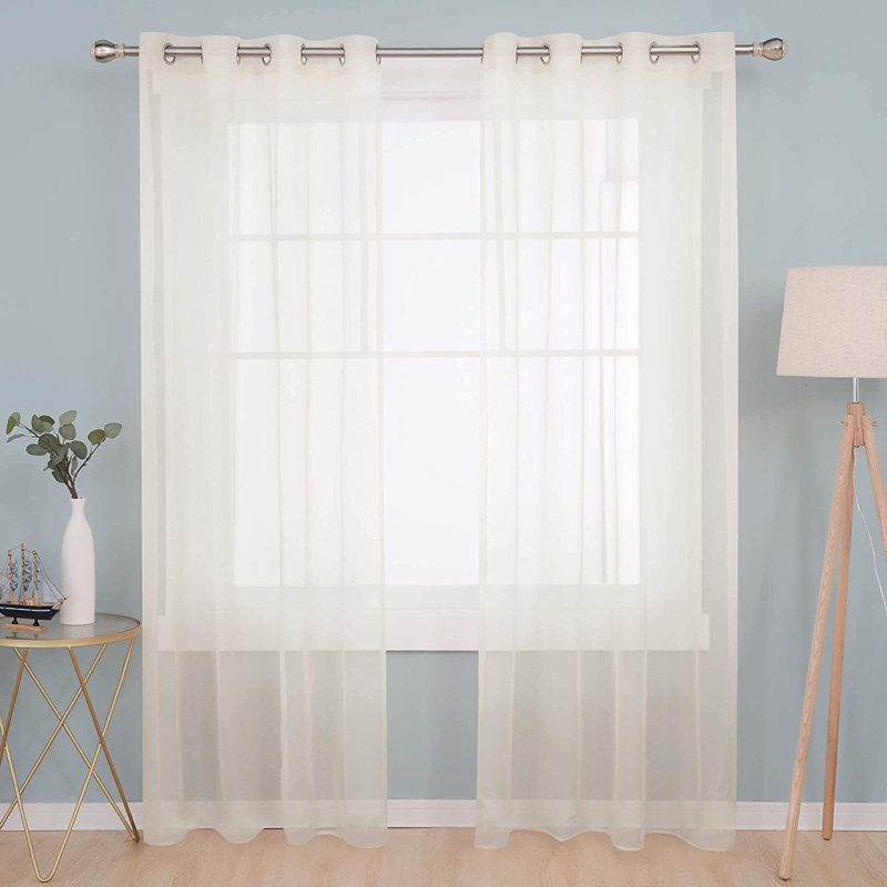 Windber Sheer Door Curtain Pair, 140 W x 180 D cm