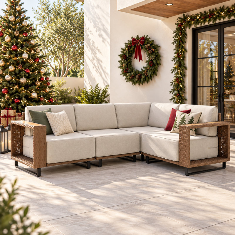 84 " W L-Shaped Patio Sofa with Cushions