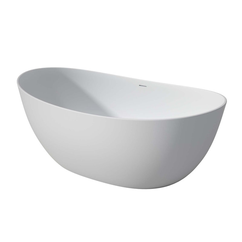 Baignoire de trempage à surface solide 65 "avec trop-plein et drain