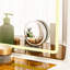 Meuble-lavabo de 46 po avec 10 tiroirs, miroir, tabouret, 3 modes d'éclairage, prise de courant, glissières silencieuses - rangement pour miroir personnalisable