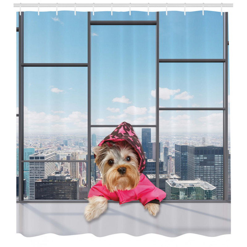 Shower Curtain with Hooks Included, 70" H x 69" W