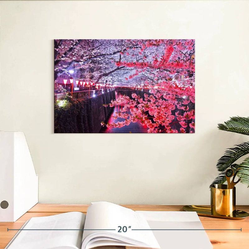 Meguro River au printemps, H 8 po x l 12 po