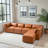 Drua 6-Piece Leather Modular Sectional Sofa