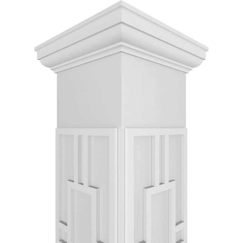 Carré Hastings non effilé avec colonne toscane et base toscane, H 108 po x l 7,625 po x P 7,625 po