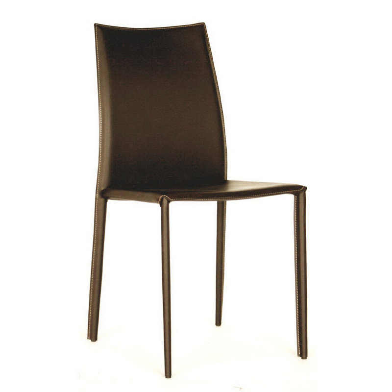 Berryhill 18'' H Faux Leather Upholstered Side Chair, Brown