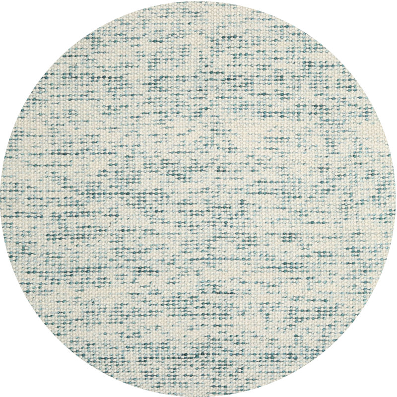 Tapis contemporain gris / vert clair, Rond 5 pi