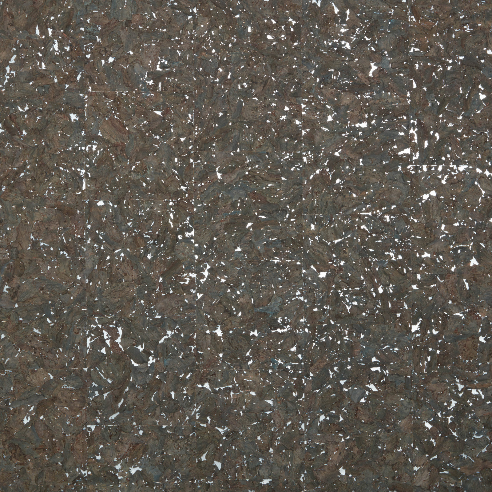Cork Wallpaper Double Roll, Espresso Brown/Silver