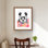 Panda avec lunettes - reproduction encadrée mat pour décoration de chambre à coucher