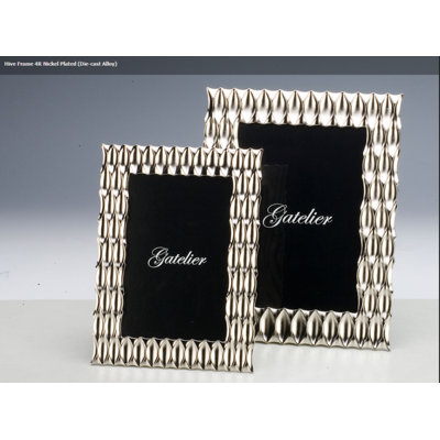 Nickel Glass Mirrored Picture Frame with Mat