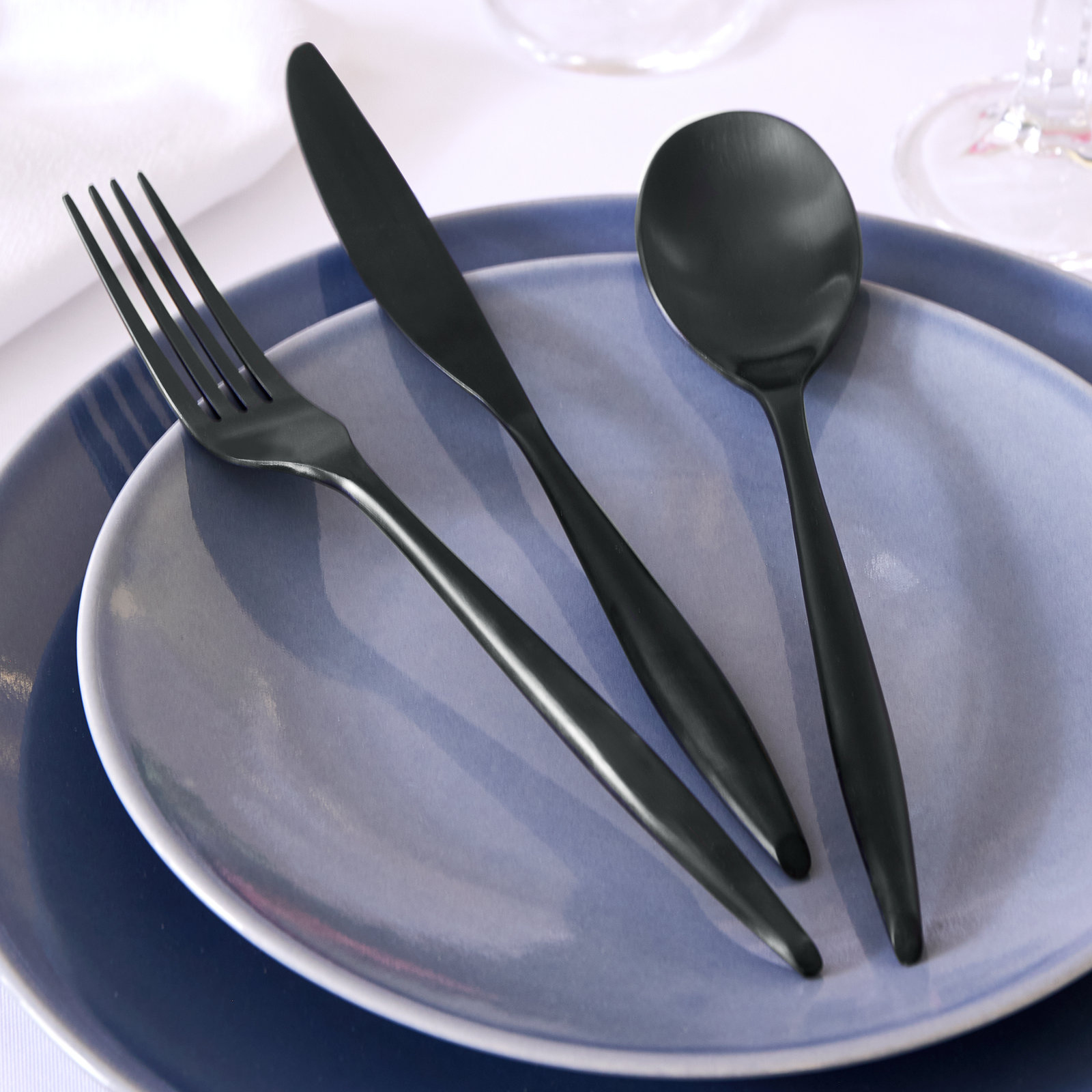Milano Flatware Set - Service for 4, Matte Black