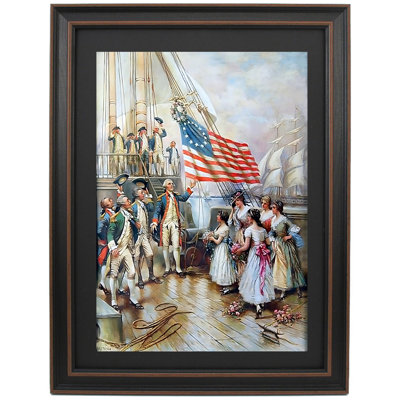 Washington With Old Glory By Edward Percy Moran