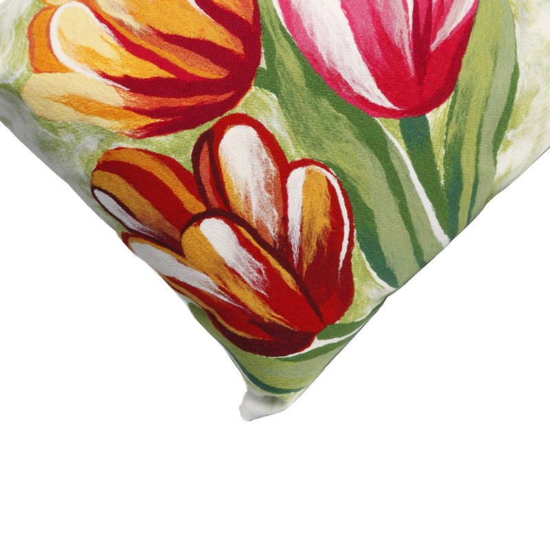 Annemarie Tulips Outdoor Rectangular Pillow Cover & Insert, Warm, 20" x 20"