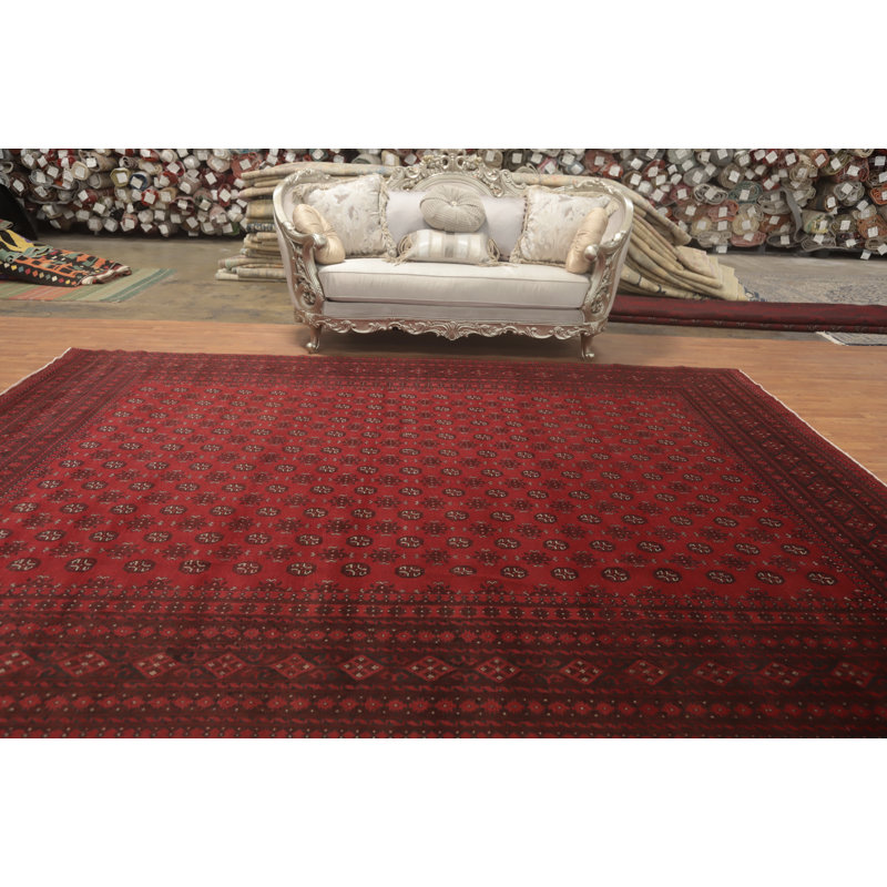 Tapis à motif géométrique oriental afghan 10 x 13