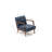 Elegant Wing Chair, Blue Fabric, 27.2 x 31.5 x 32.7 inches | Beech Wood Frame with Walnut Color Legs | 100% Polyester, Easy Clean | 32 DNS Foam for Comfort | Ideal for Modern, Rustic, or Traditional Decor-281296393