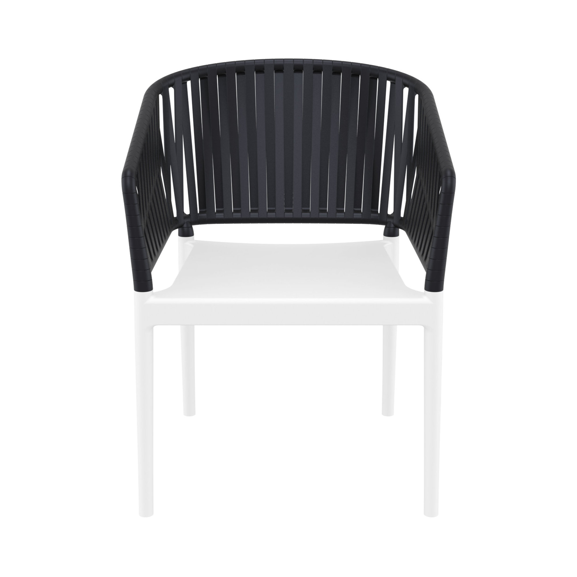 Newport Outdoor Stacking Dining Armchair, Black/White