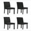 Chaises rembourrées moelleuses en tissu gris anthracite 5 pièces