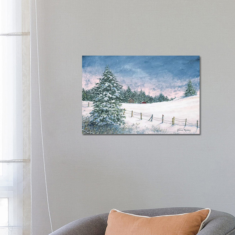 «Winter Mornings» par James Redding - peinture sur toile tendue, H 18 po x l 26 po x P 1,5 po