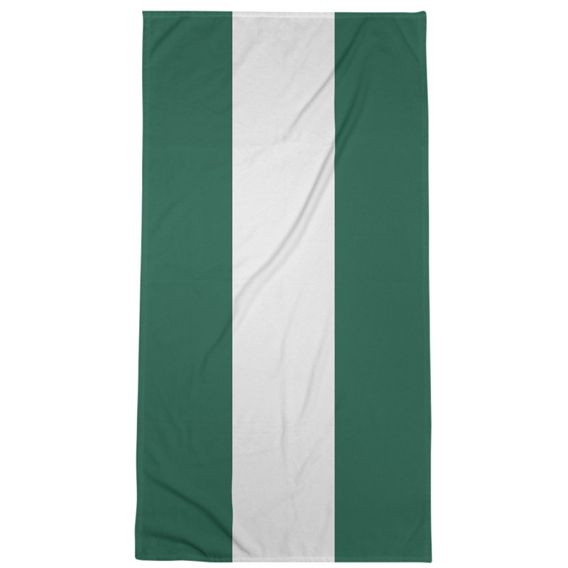 Bath Towel, White/Red