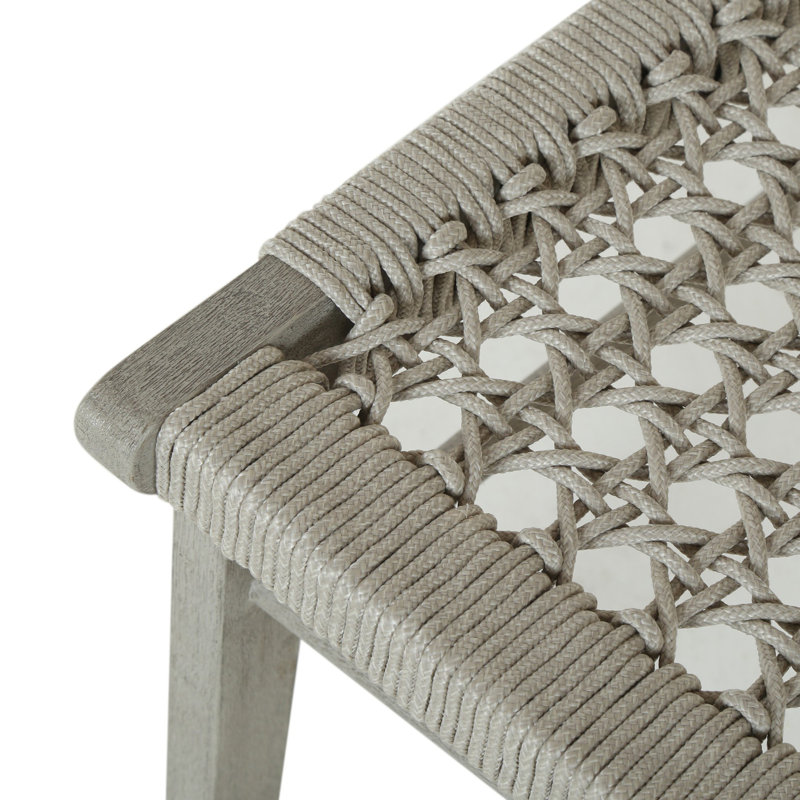 Dimitri Outdoor Dining Side Chair, Ivory Rope, Weathered Gray