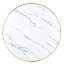 Round Faux Marble Top Metal Base Dining Table-1016958297