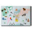 Toile tendue avec châssis de qualité supérieure Animal Map - prête à être accrochée-1586919340