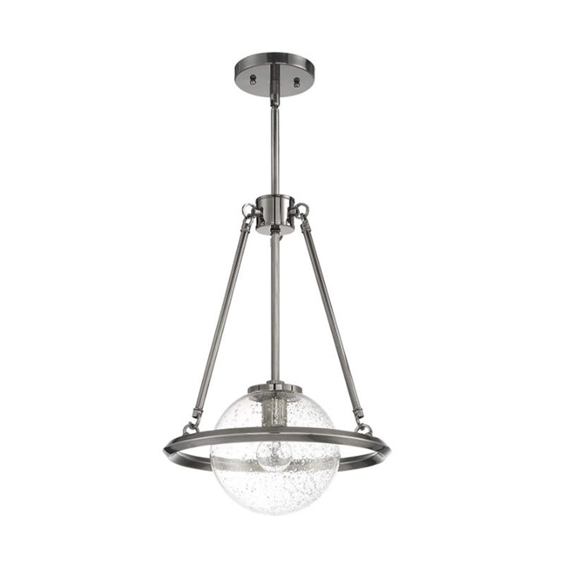 Luminaire suspendu bol unique à 1 lumière, Bronze industriel antique