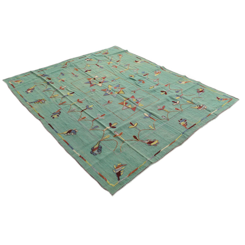 Tapis carré vert 6 pi 6 po