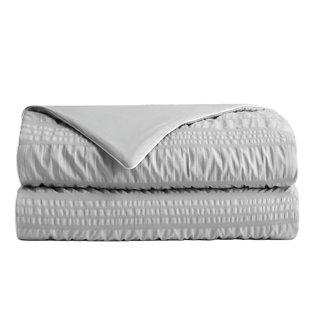 Reversible Cooling Comforter Lightweight Seersucker Cooling Blanket With Breathable Silk Smooth Summer Bedding For Hot Sleepers