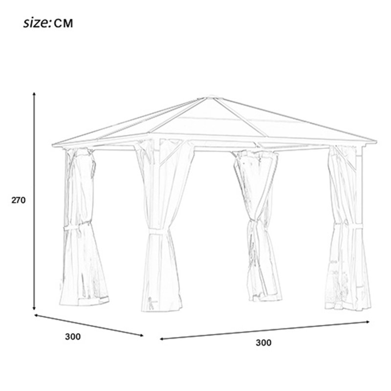 3m x 3m Metal Patio Gazebo