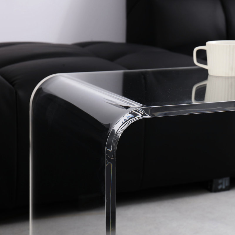 16,31 po Large table de salon en cascade en acrylique - Table basse polyvalente, solide et stable
