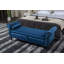 Banc avec 1 coussin et tabouret de rangement rectangulaire en velours-2125205182